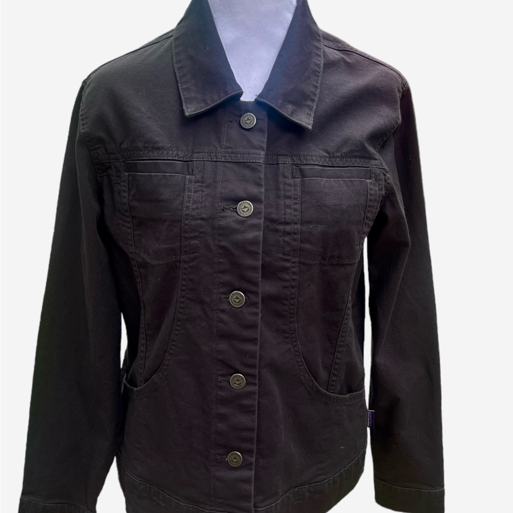 Patagonia Women’s black shank button fair trade denim jacket size small